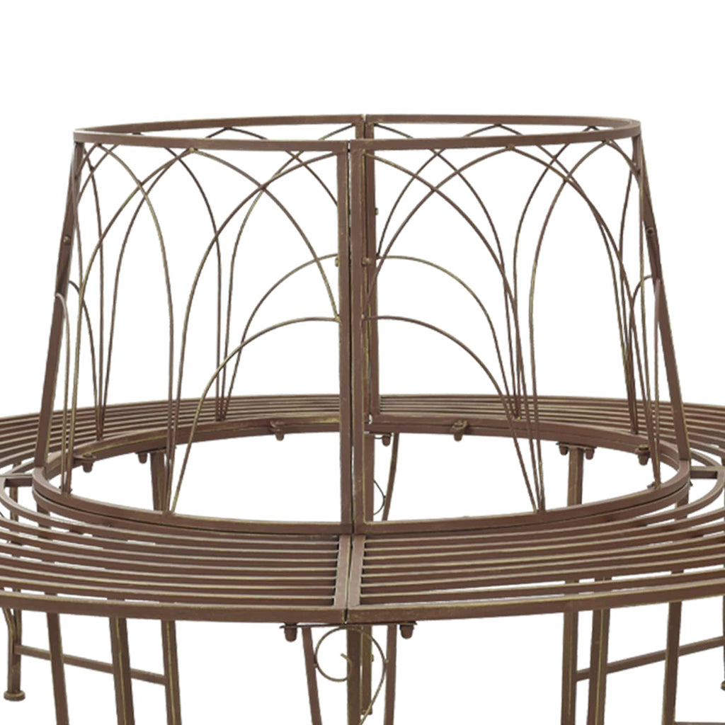 vidaXL Ławka Drzewna 8-Liczba miejsc Ø 160 x 89 cm Stal