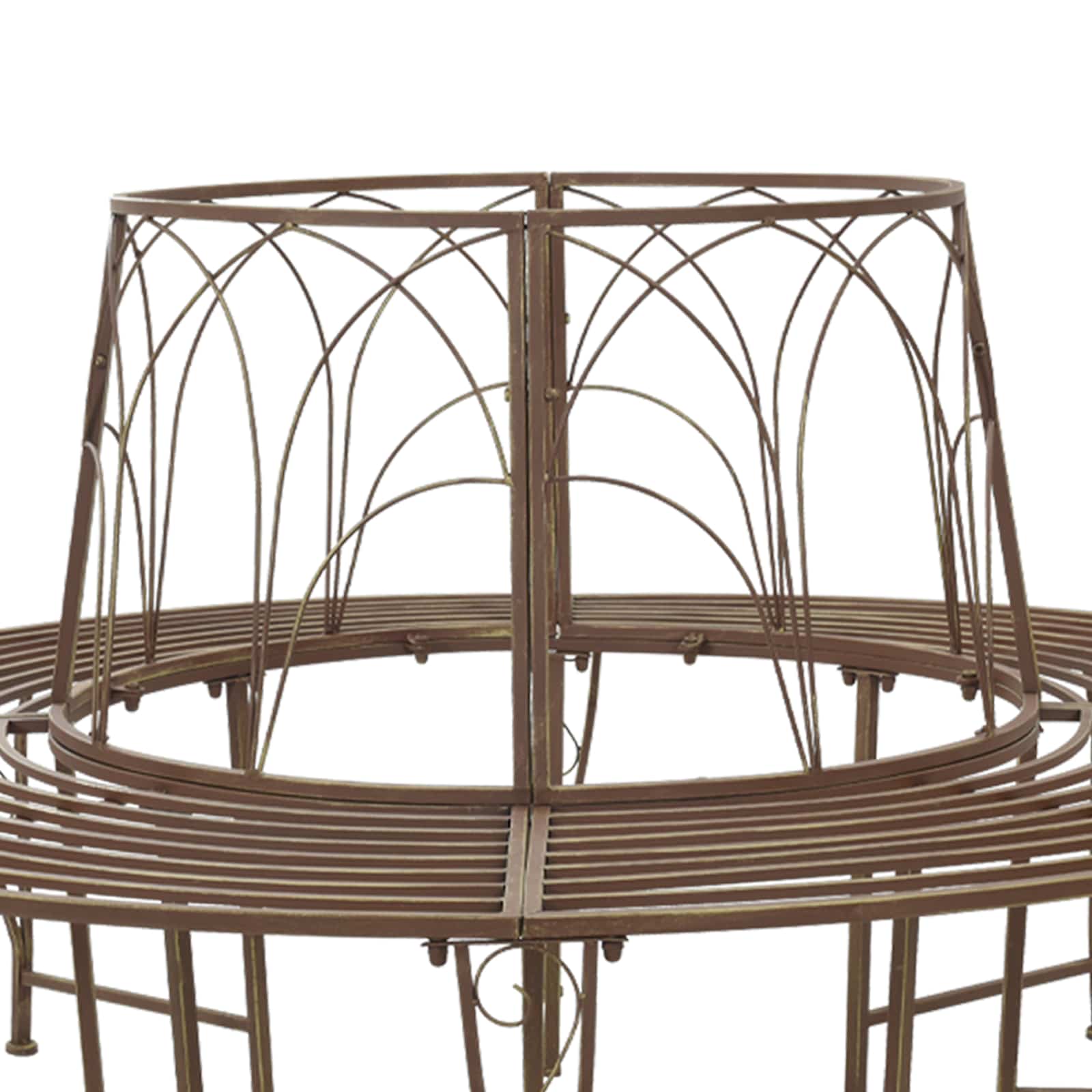vidaXL Ławka Drzewna 8-Liczba miejsc Ø 160 x 89 cm Stal