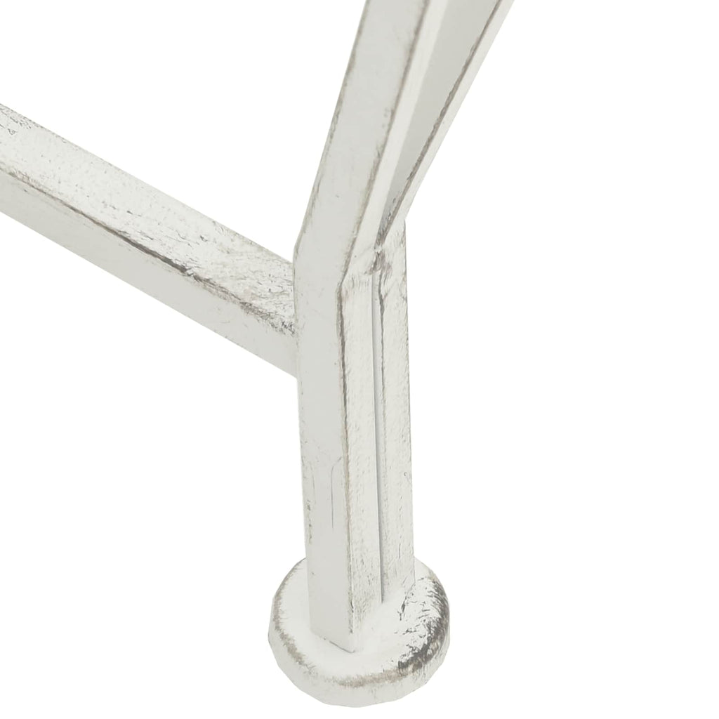 vidaXL Ławka Drzewna 8-Liczba miejsc Ø 160 x 89 cm Stal Antyczna biel