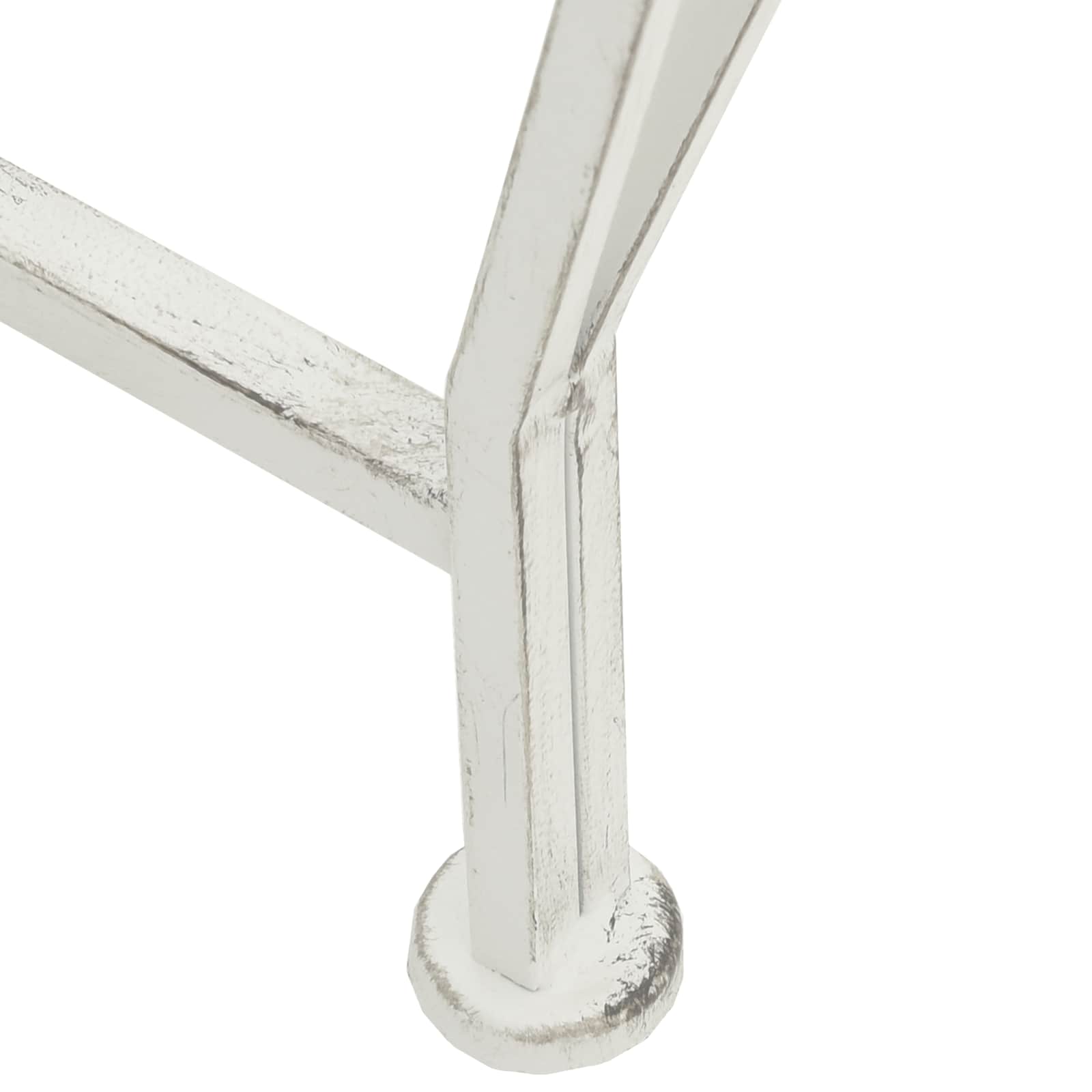 vidaXL Ławka Drzewna 8-Liczba miejsc Ø 160 x 89 cm Stal Antyczna biel