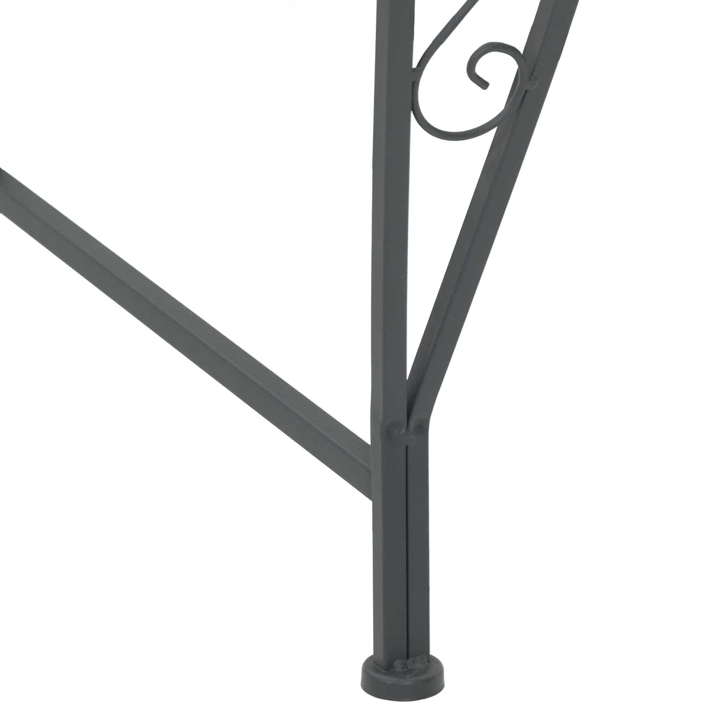 vidaXL Ławka Drzewna 8-Liczba miejsc Ø 160 x 89 cm Stal Srebrnoszary