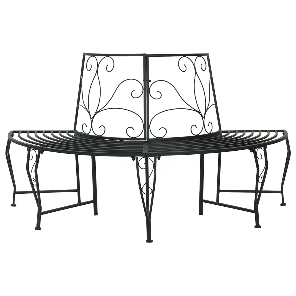 vidaXL Ławka Drzewna 4-Liczba miejsc 160 x 80 x 89 cm Stal Czarny