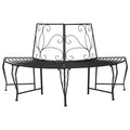 vidaXL Ławka Drzewna 4-Liczba miejsc 160 x 80 x 89 cm Stal Czarny