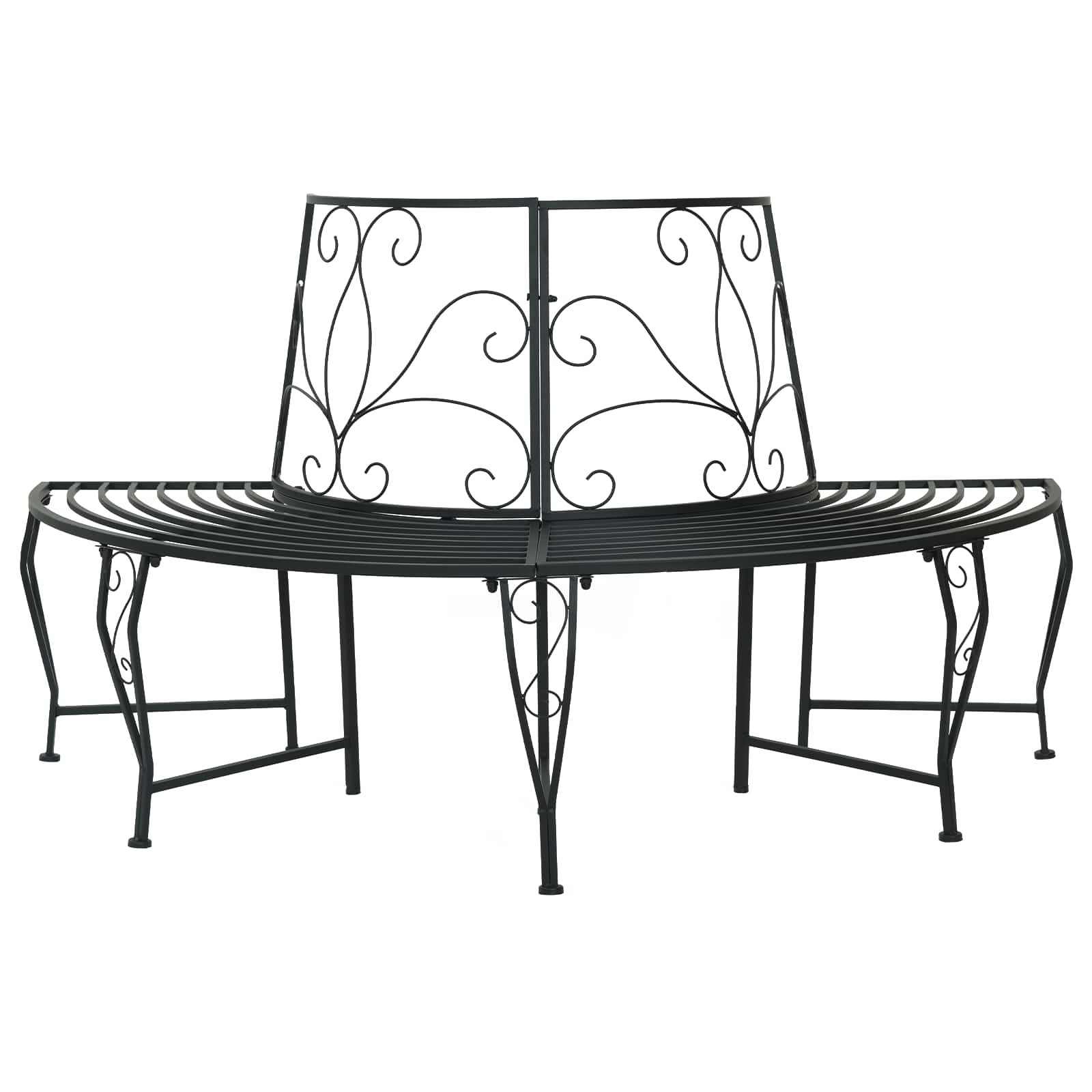 vidaXL Ławka Drzewna 4-Liczba miejsc 160 x 80 x 89 cm Stal Czarny
