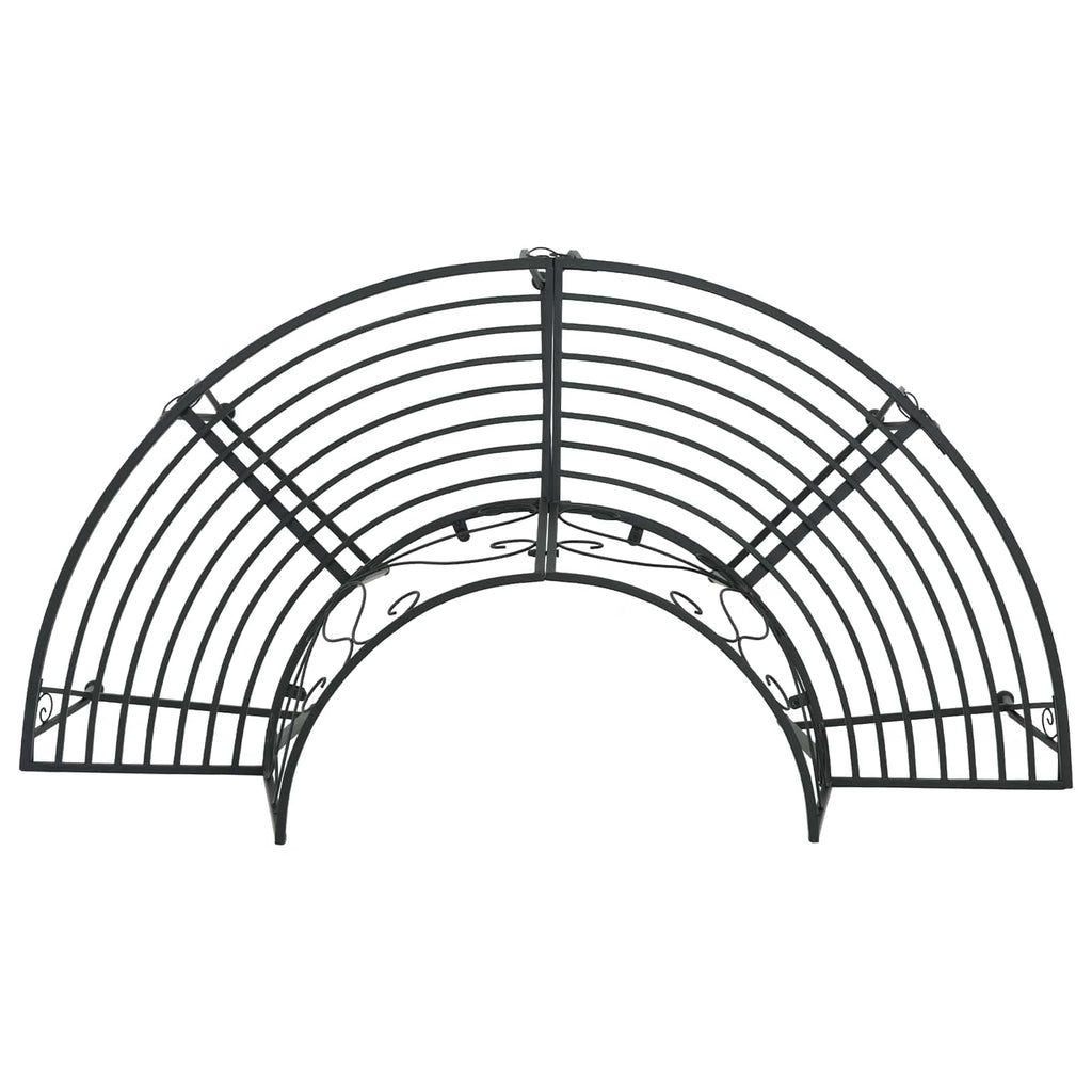 vidaXL Ławka Drzewna 4-Liczba miejsc 160 x 80 x 89 cm Stal Czarny
