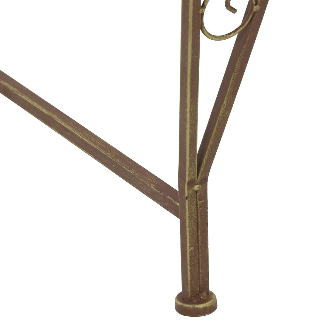 vidaXL Ławka Drzewna 8-Liczba miejsc Ø 160 x 89 cm Stal Antyk Brązowy