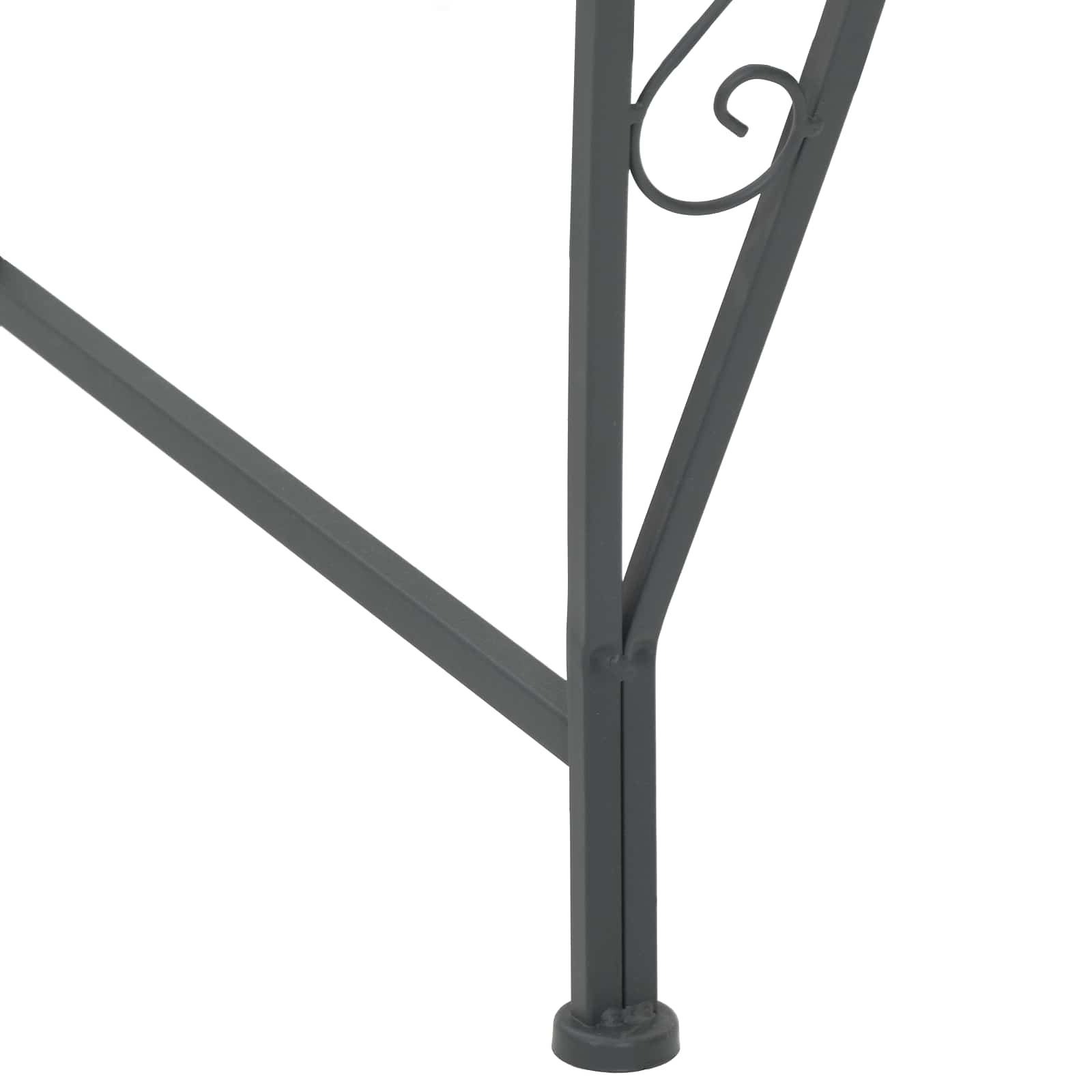 vidaXL Ławka Drzewna 8-Liczba miejsc Ø 160 x 89 cm Stal Srebrnoszary