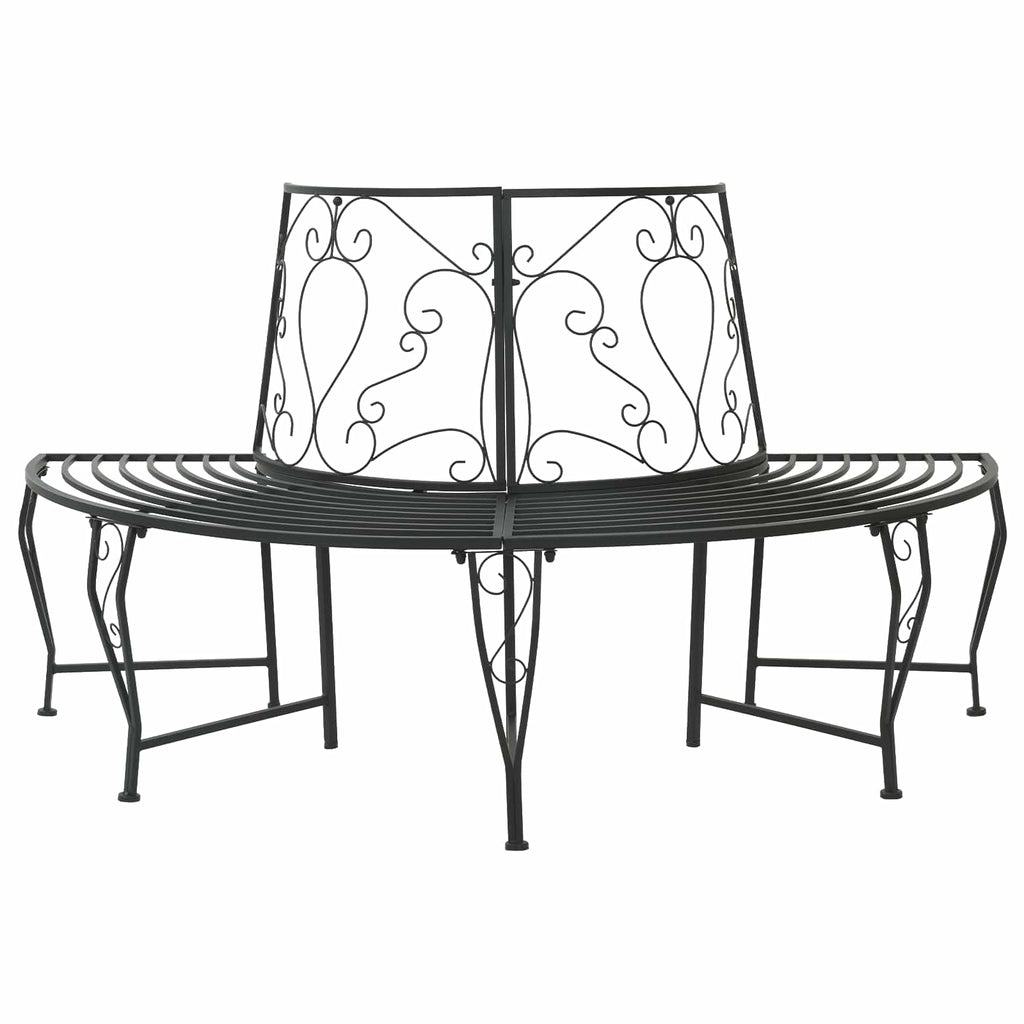 vidaXL Ławka Drzewna 4-Liczba miejsc 160 x 80 x 89 cm Stal Czarny
