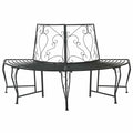 vidaXL Ławka Drzewna 4-Liczba miejsc 160 x 80 x 89 cm Stal Czarny