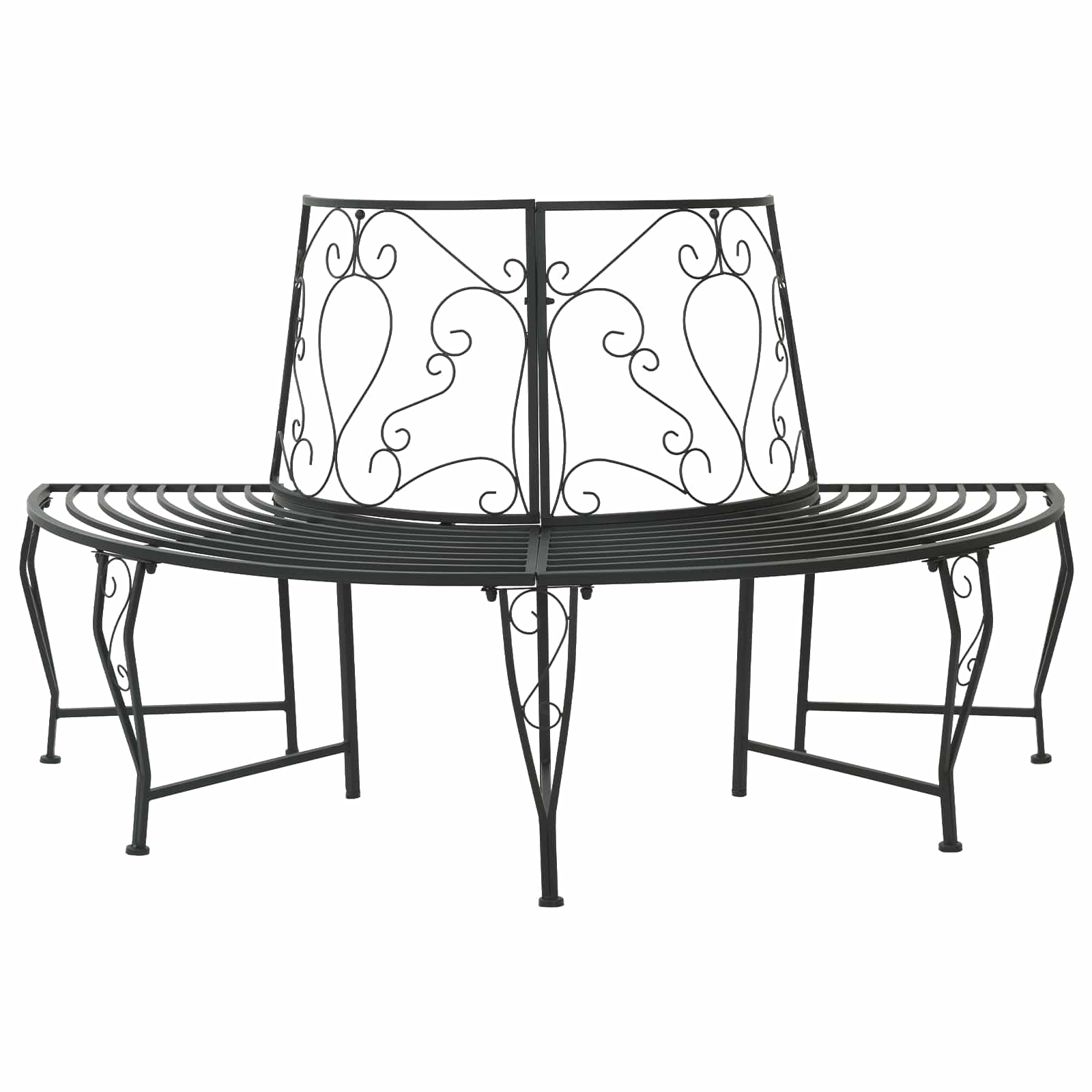 vidaXL Ławka Drzewna 4-Liczba miejsc 160 x 80 x 89 cm Stal Czarny