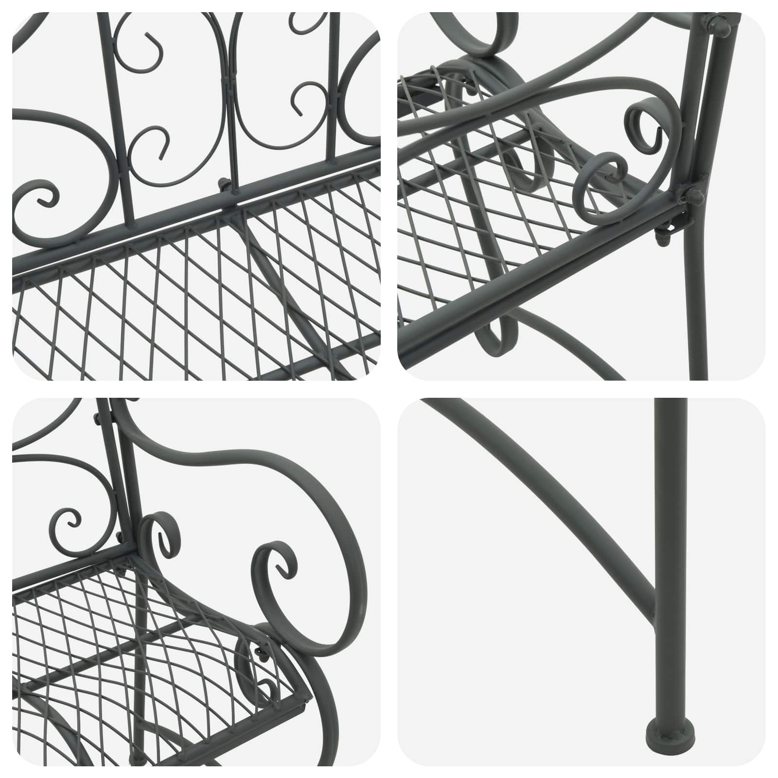 vidaXL Ławka ogrodowa 2-Liczba miejsc 114 x 56,5 x 90 cm Stal