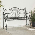vidaXL Ławka ogrodowa 2-Liczba miejsc 114 x 56,5 x 90 cm Stal