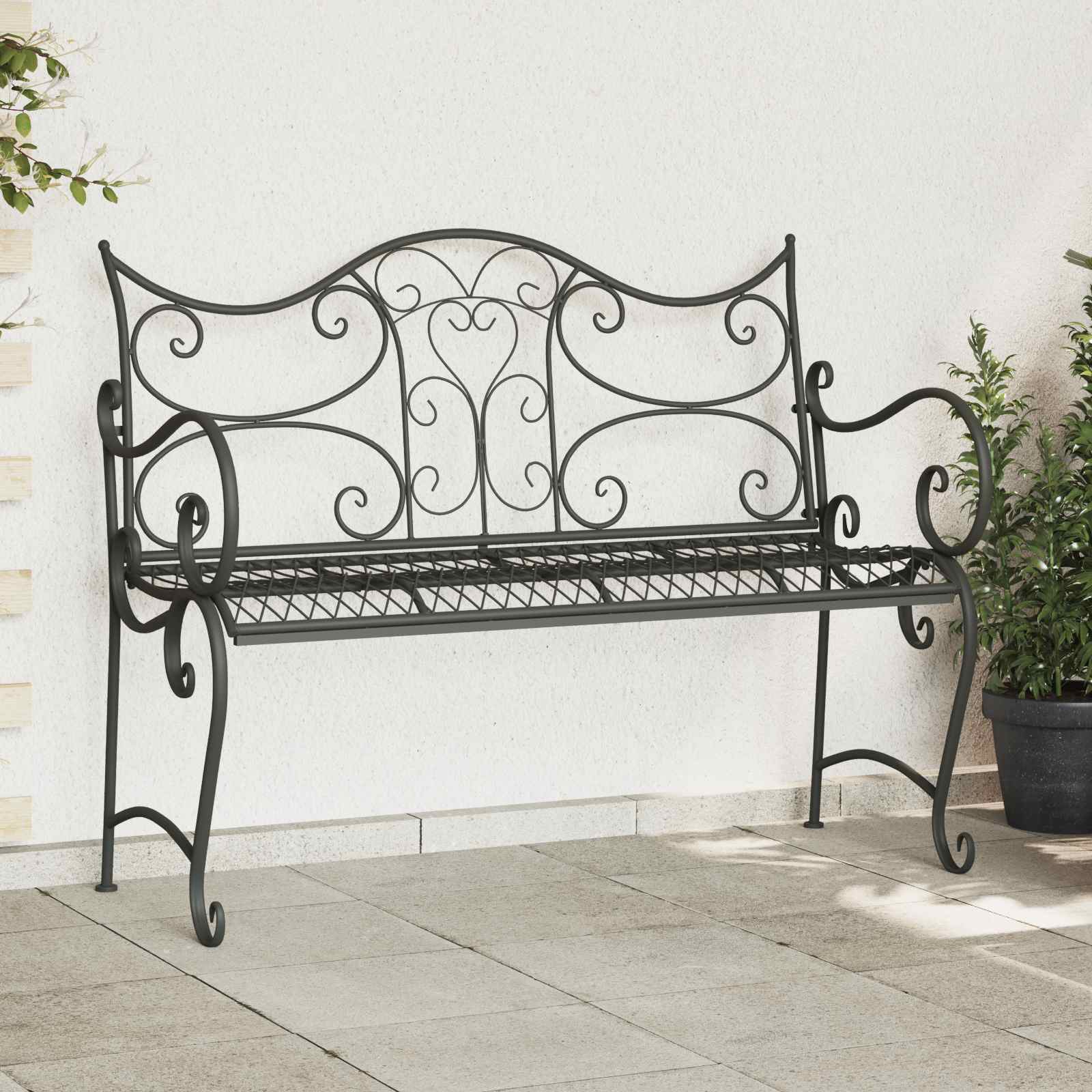 vidaXL Ławka ogrodowa 2-Liczba miejsc 114 x 56,5 x 90 cm Stal