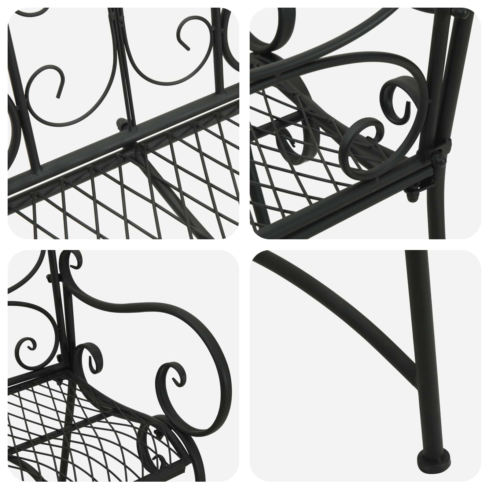 vidaXL Ławka ogrodowa 2-Liczba miejsc 114 x 56,5 x 90 cm Stal Czarny