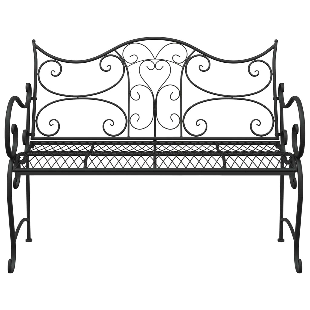 vidaXL Ławka ogrodowa 2-Liczba miejsc 114 x 56,5 x 90 cm Stal Czarny