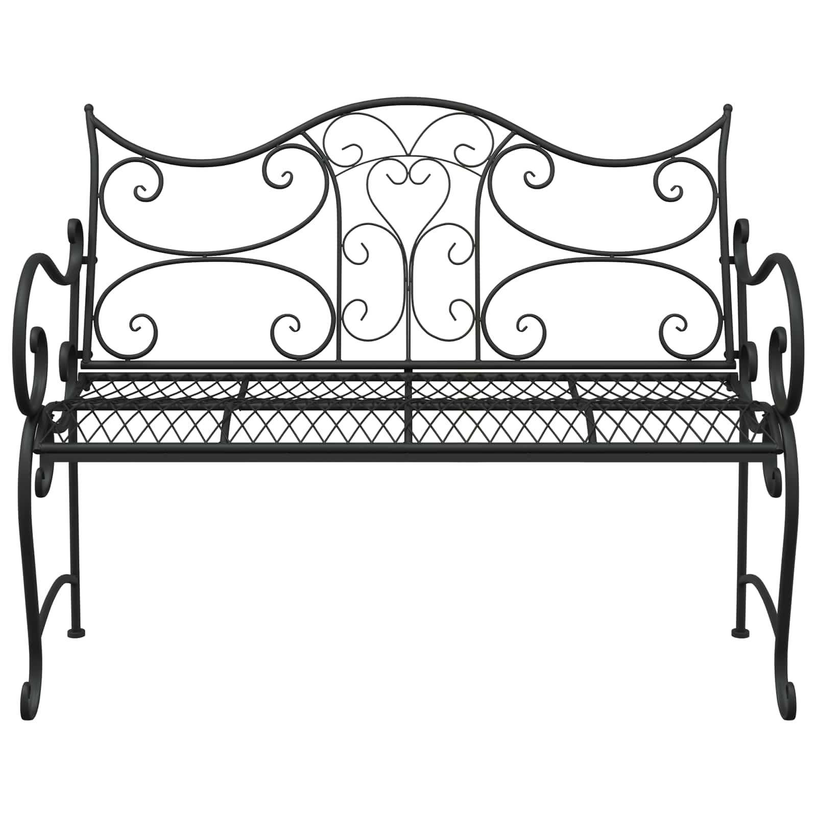 vidaXL Ławka ogrodowa 2-Liczba miejsc 114 x 56,5 x 90 cm Stal Czarny