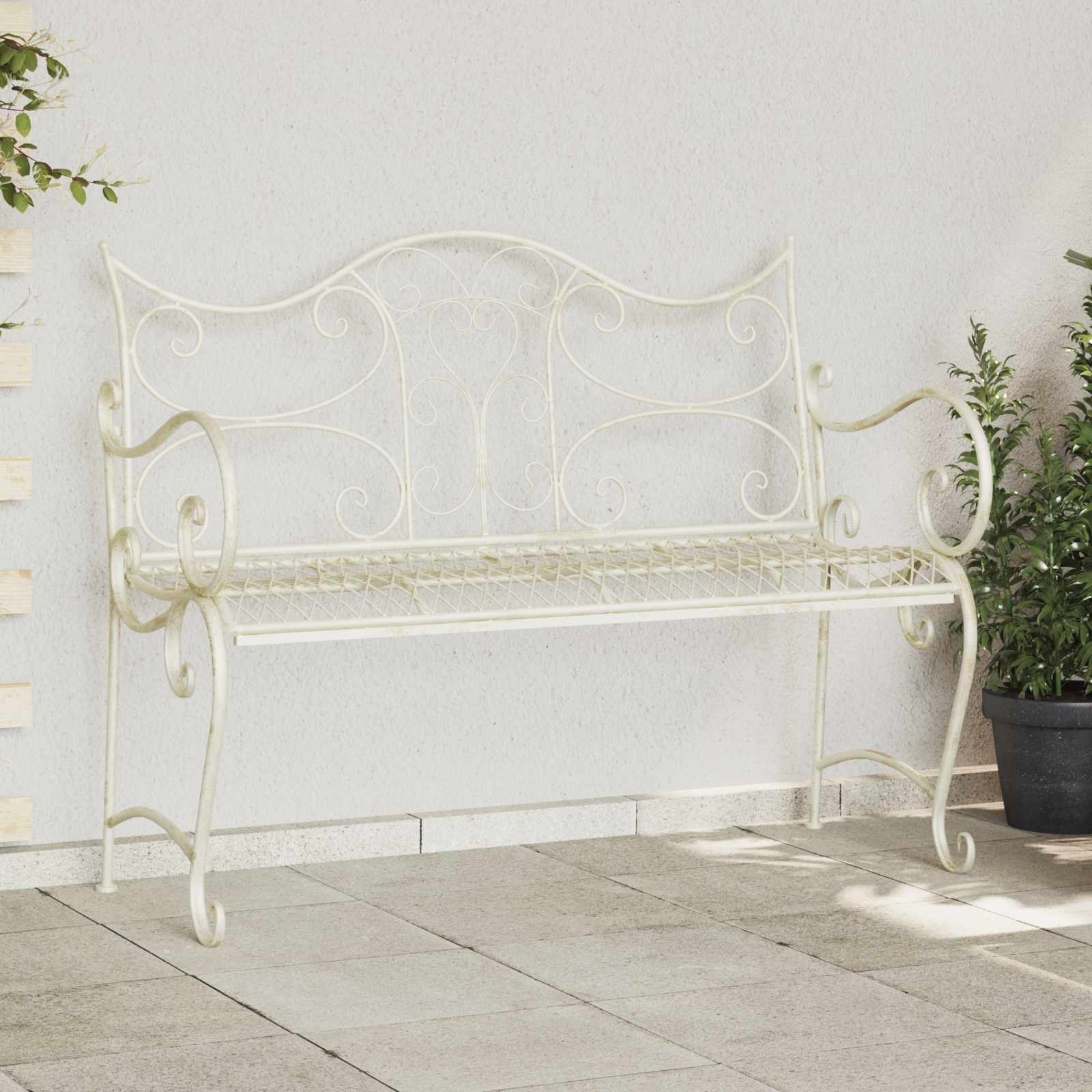 vidaXL Ławka ogrodowa 2-Liczba miejsc 114 x 56,5 x 90 cm Stal
