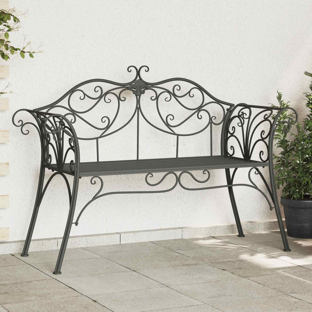 vidaXL Ławka ogrodowa 2-Liczba miejsc 130 x 47 x 90 cm Stal