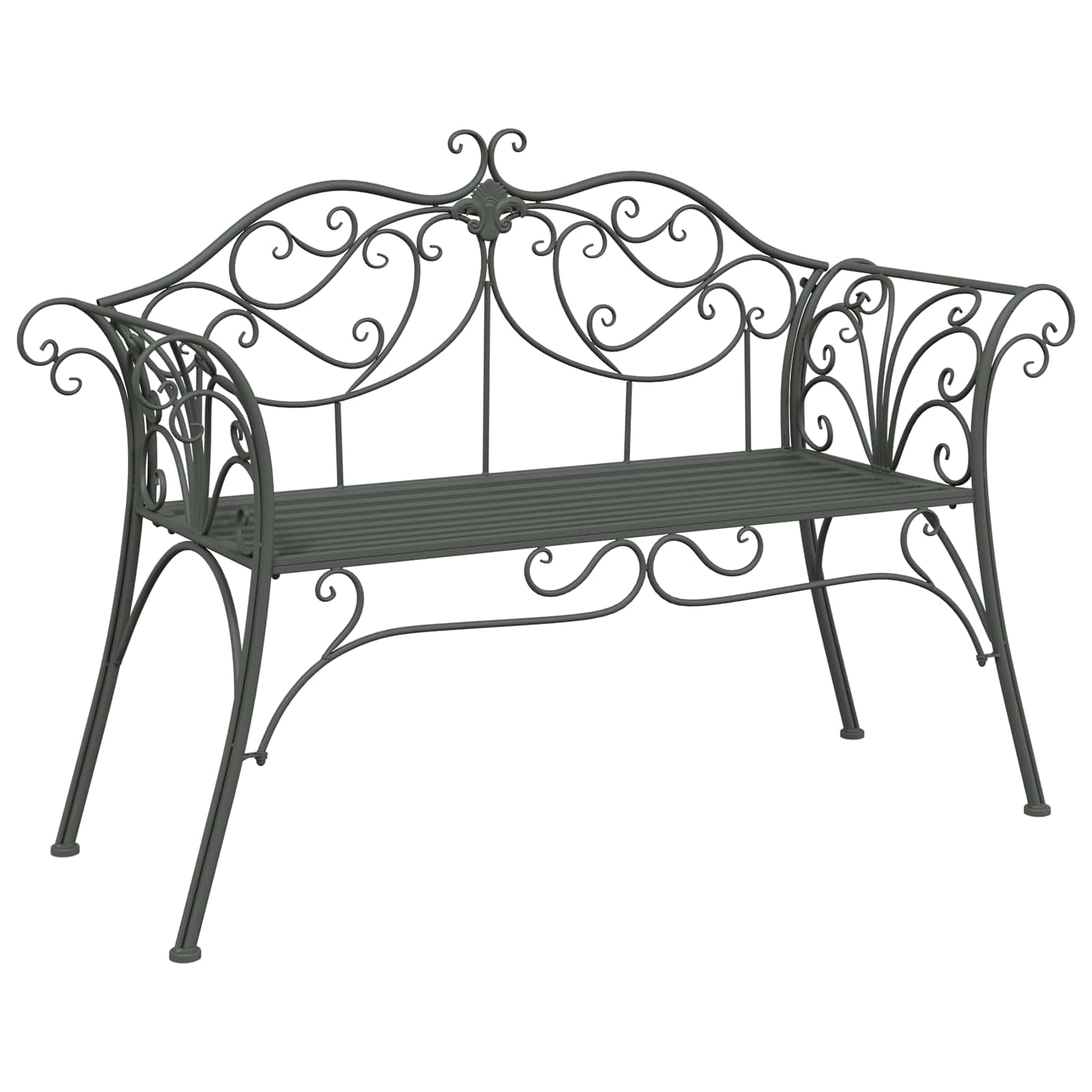 vidaXL Ławka ogrodowa 2-Liczba miejsc 130 x 47 x 90 cm Stal