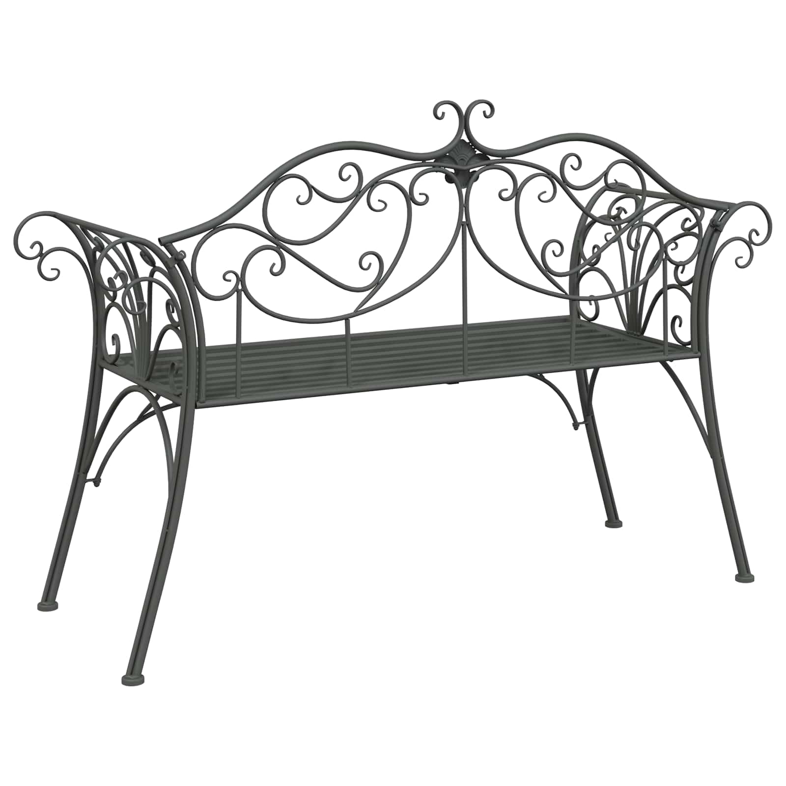 vidaXL Ławka ogrodowa 2-Liczba miejsc 130 x 47 x 90 cm Stal