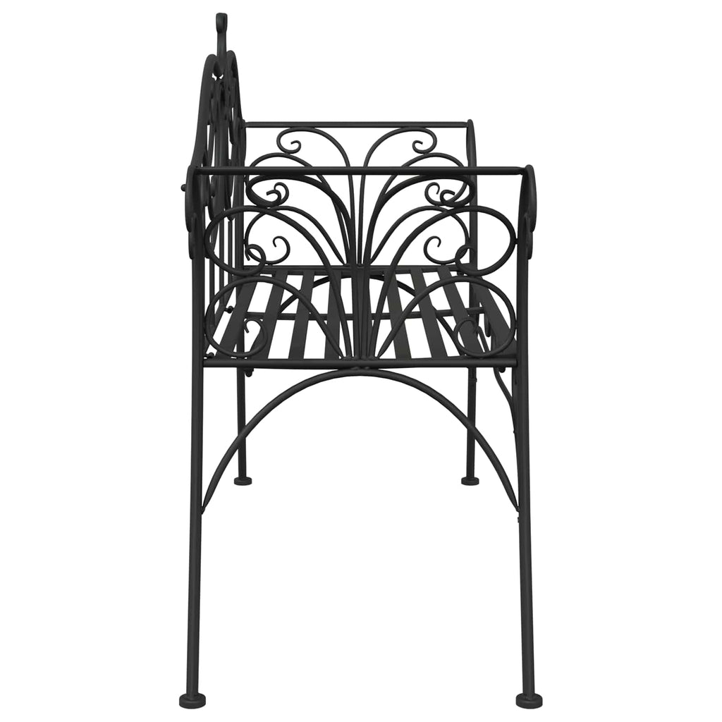 vidaXL Ławka ogrodowa 2-Liczba miejsc 130 x 47 x 90 cm Stal Czarny