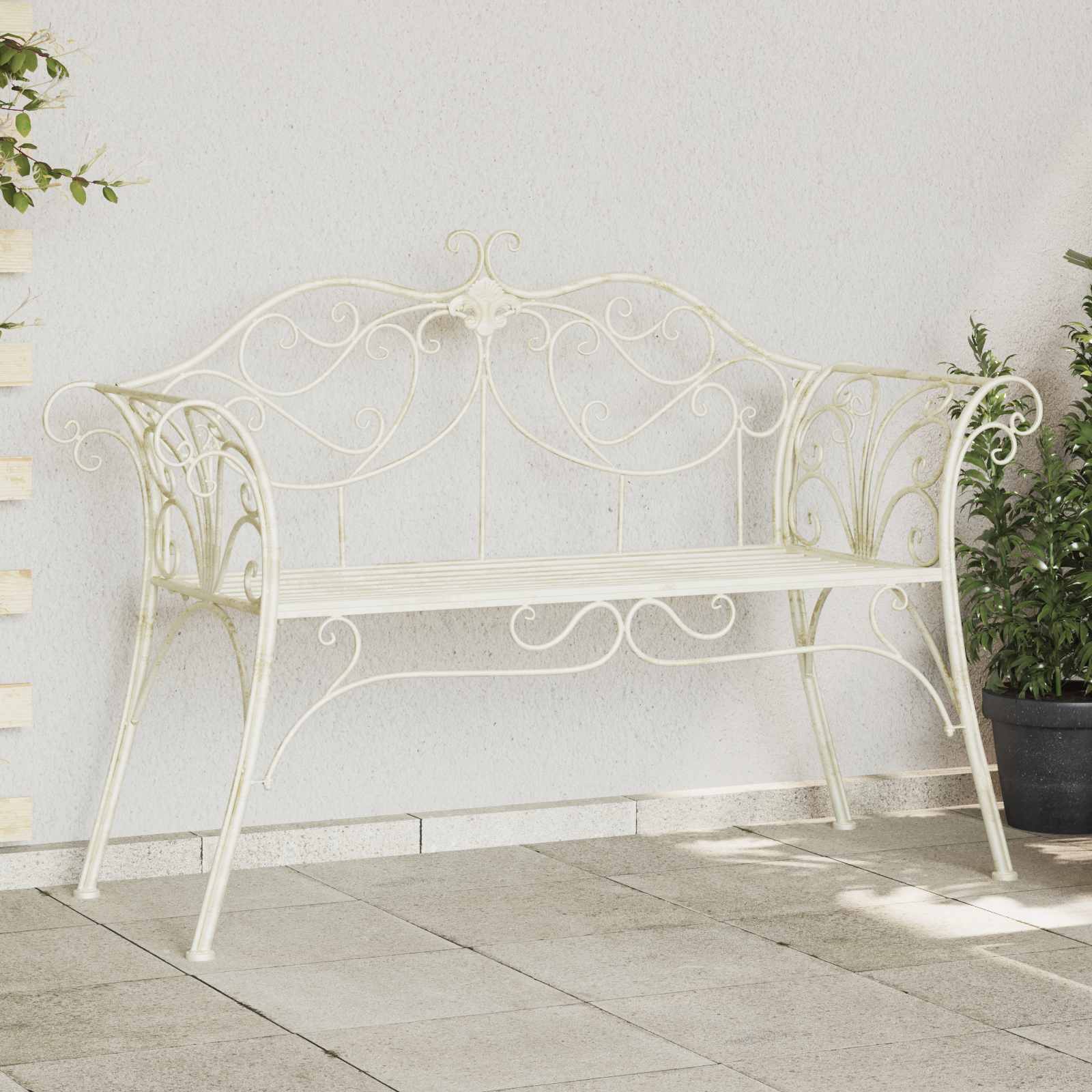 vidaXL Ławka ogrodowa 2-Liczba miejsc 130 x 47 x 90 cm Stal