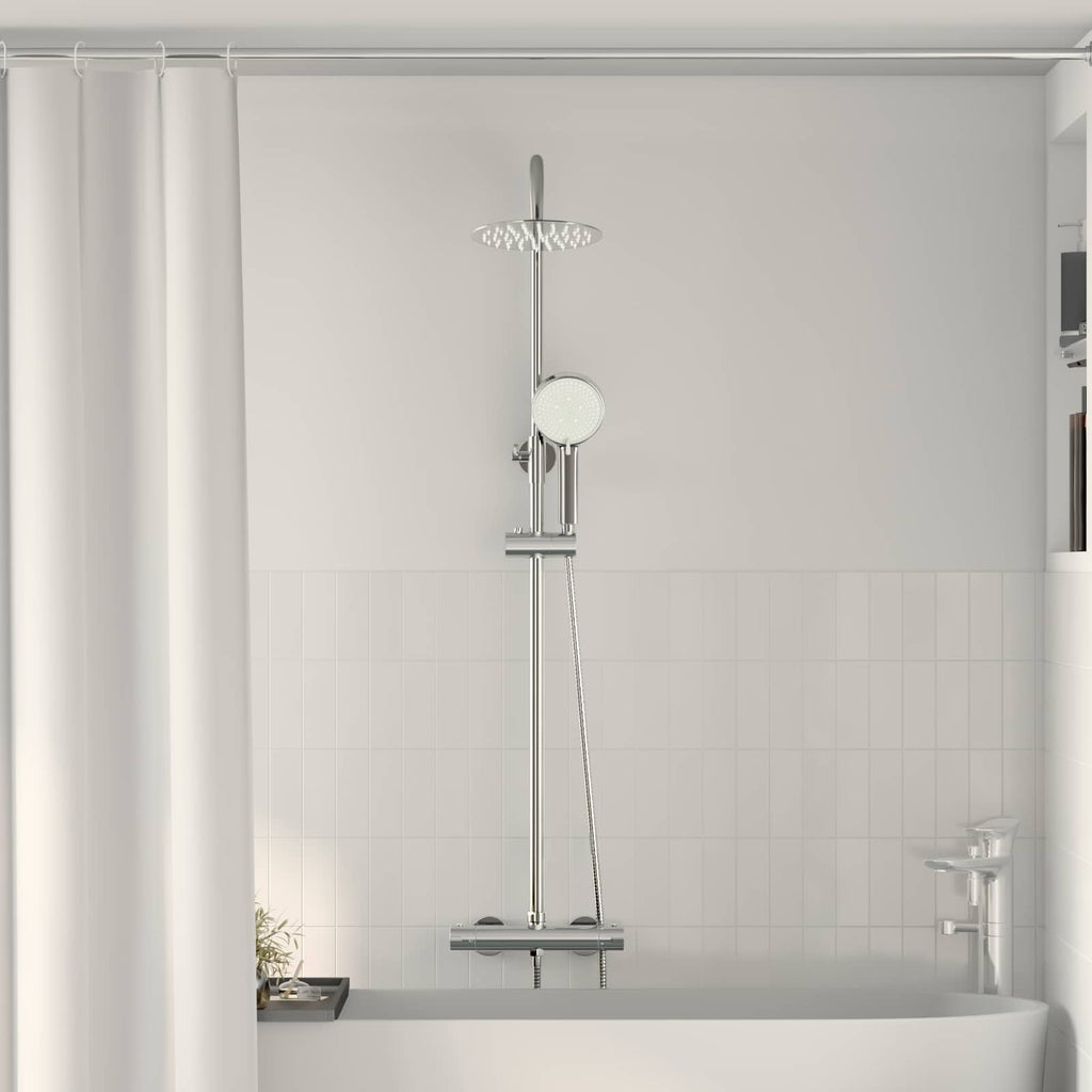 vidaXL Zestaw systemu prysznicowego z termostatem chromowany