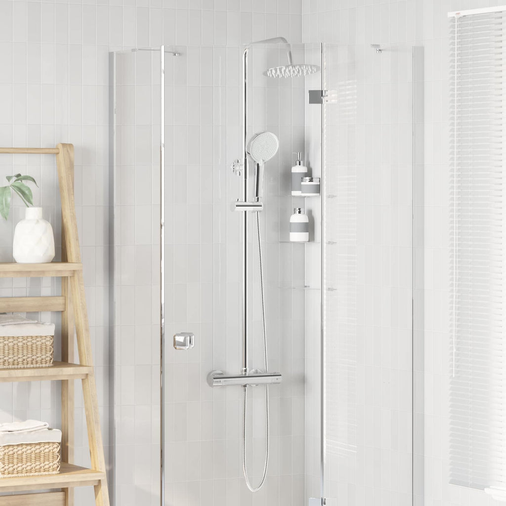vidaXL Zestaw systemu prysznicowego z termostatem chromowany