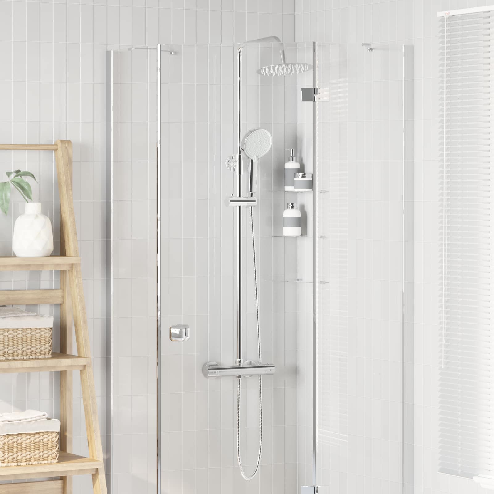 vidaXL Zestaw systemu prysznicowego z termostatem chromowany