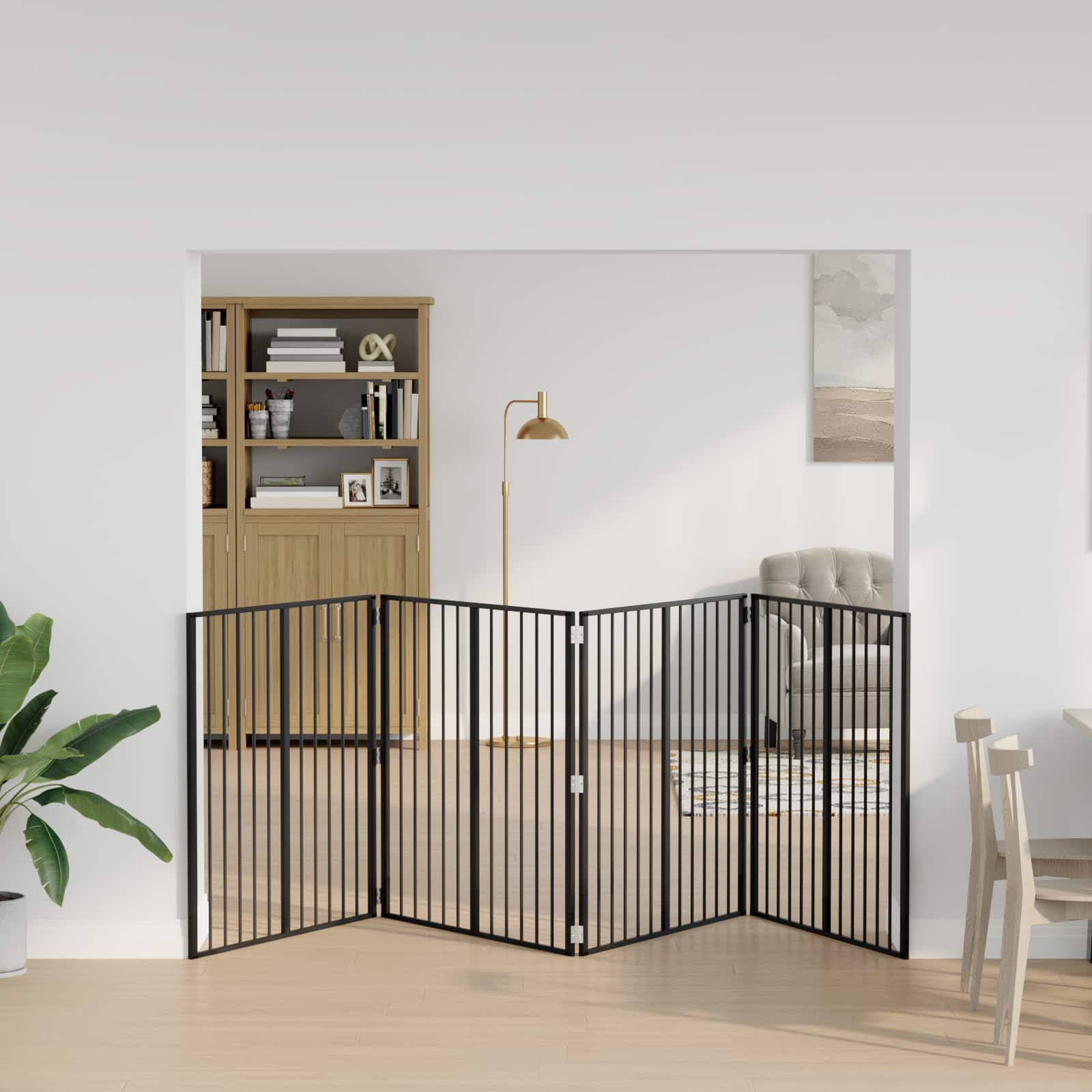vidaXL Bramka dla psa 4 szt. Czarny 100 x 100 cm Stal ocynkowana