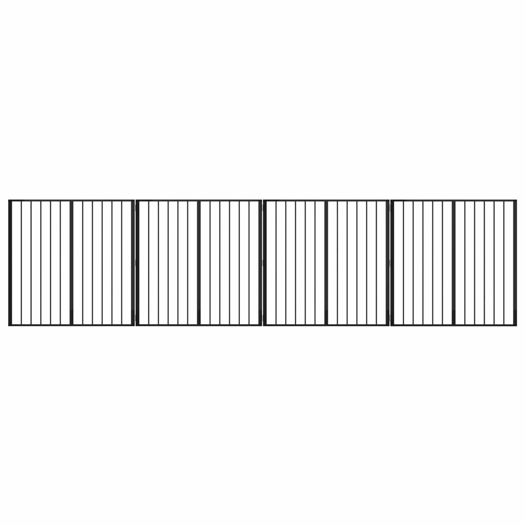 vidaXL Bramka dla psa 4 szt. Czarny 100 x 100 cm Stal ocynkowana