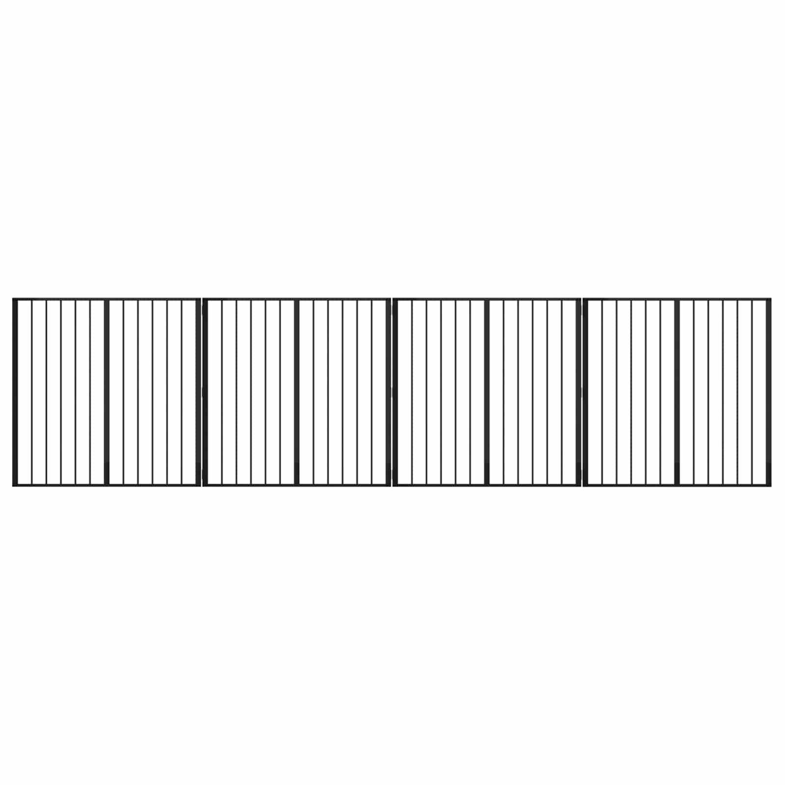 vidaXL Bramka dla psa 4 szt. Czarny 100 x 100 cm Stal ocynkowana