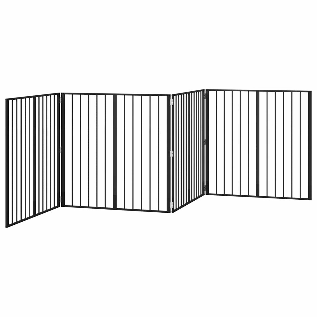 vidaXL Bramka dla psa 4 szt. Czarny 100 x 100 cm Stal ocynkowana