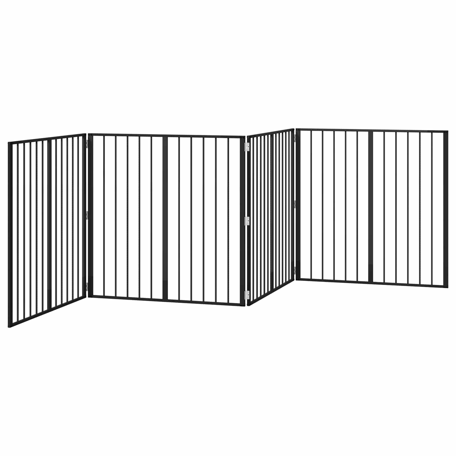 vidaXL Bramka dla psa 4 szt. Czarny 100 x 100 cm Stal ocynkowana
