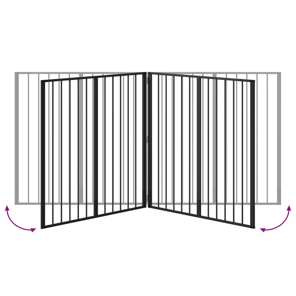 vidaXL Bramka dla psa 4 szt. Czarny 100 x 100 cm Stal ocynkowana