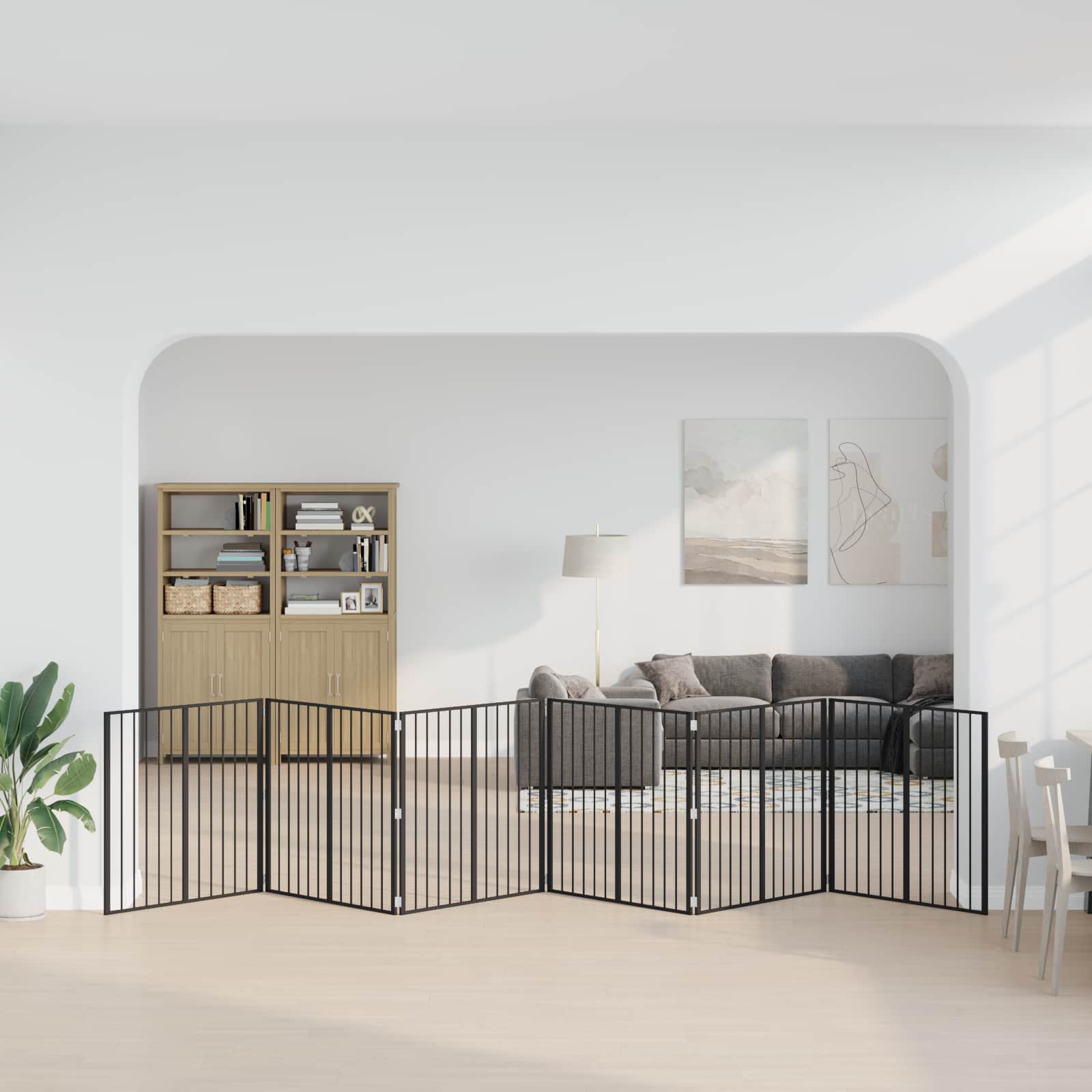 vidaXL Bramka dla psa 6 pcs Czarny 100 x 100 cm Stal Galwanizowana