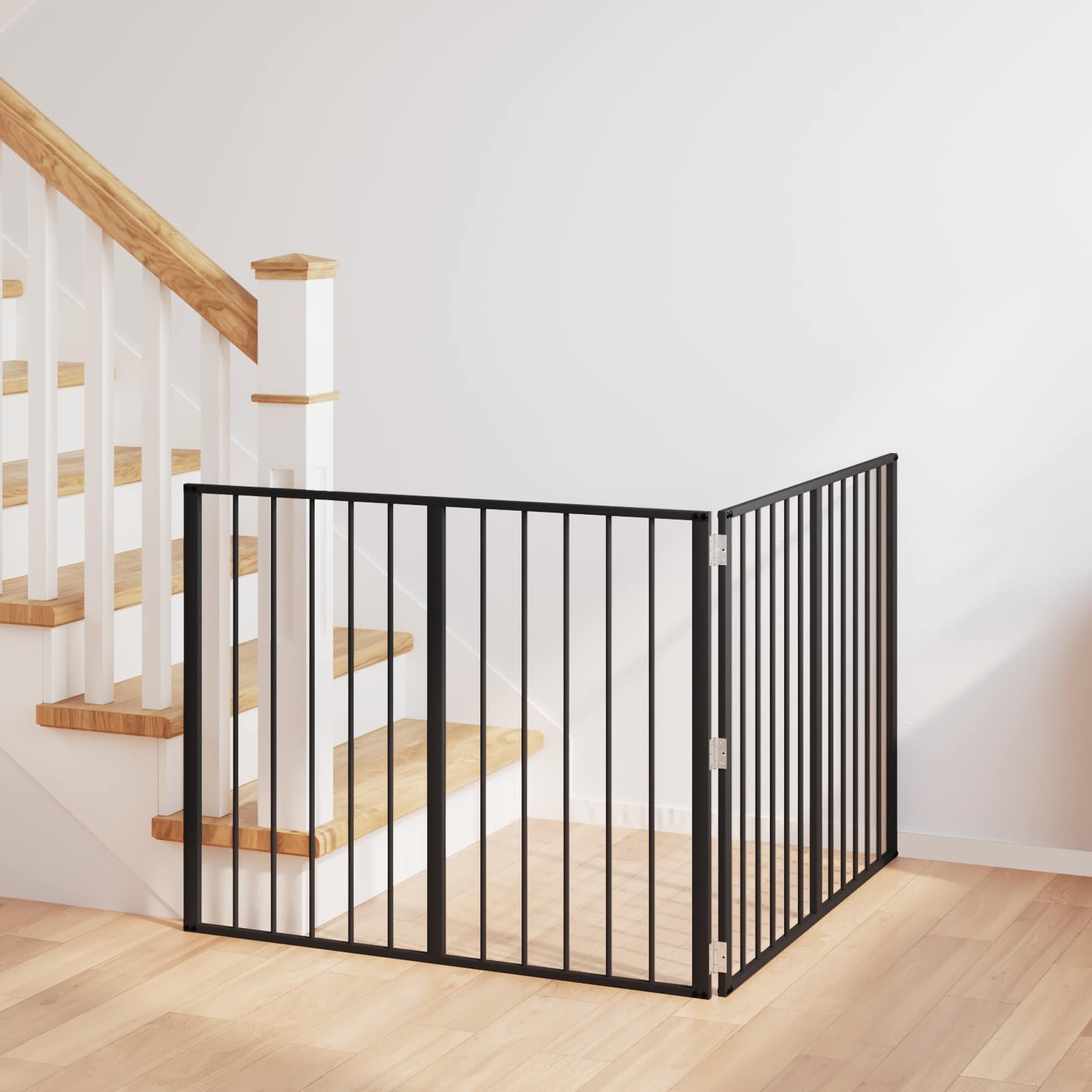 vidaXL Bramka dla psa 2 szt. Czarny 100 x 80 cm Stal ocynkowana