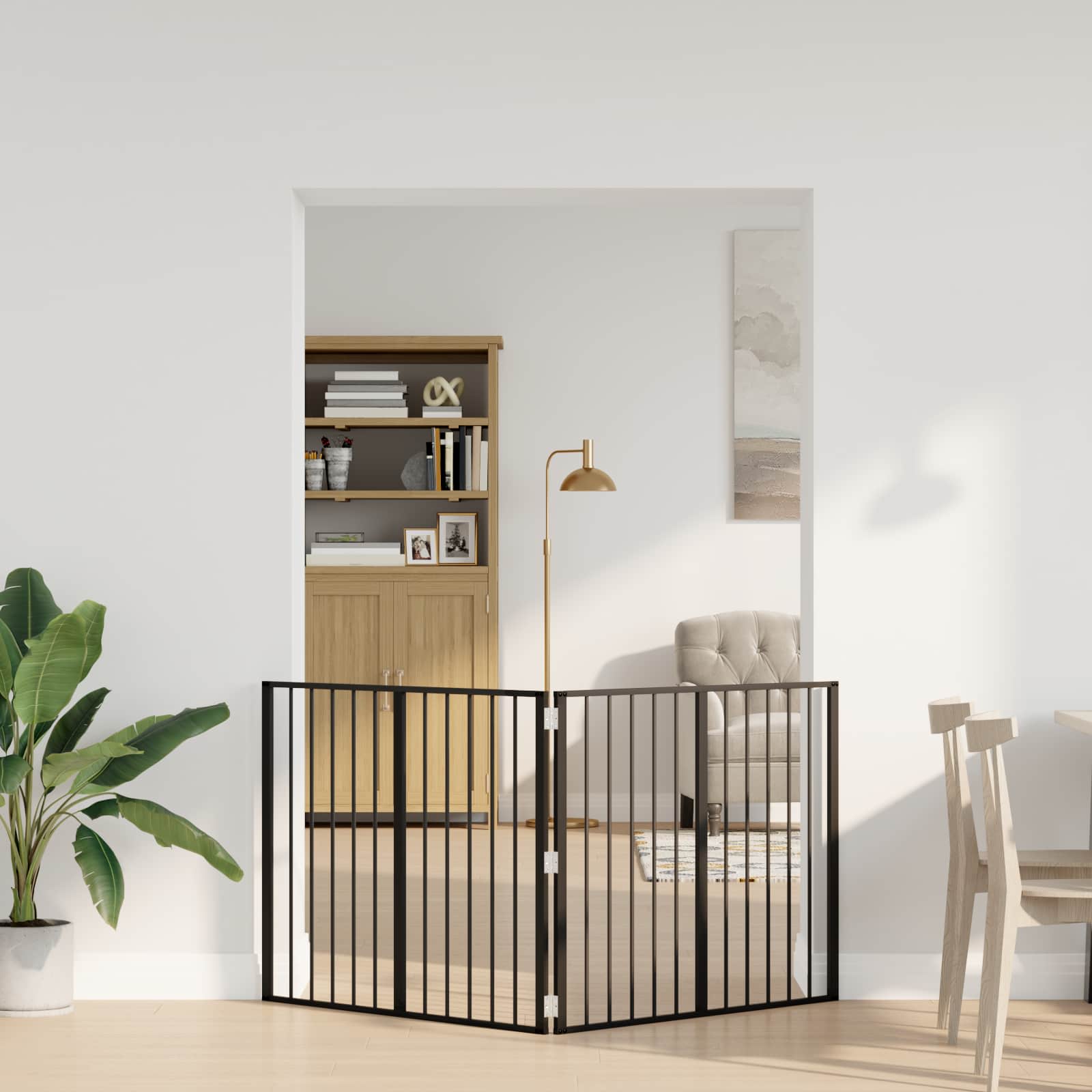 vidaXL Bramka dla psa 2 szt. Czarny 100 x 80 cm Stal ocynkowana