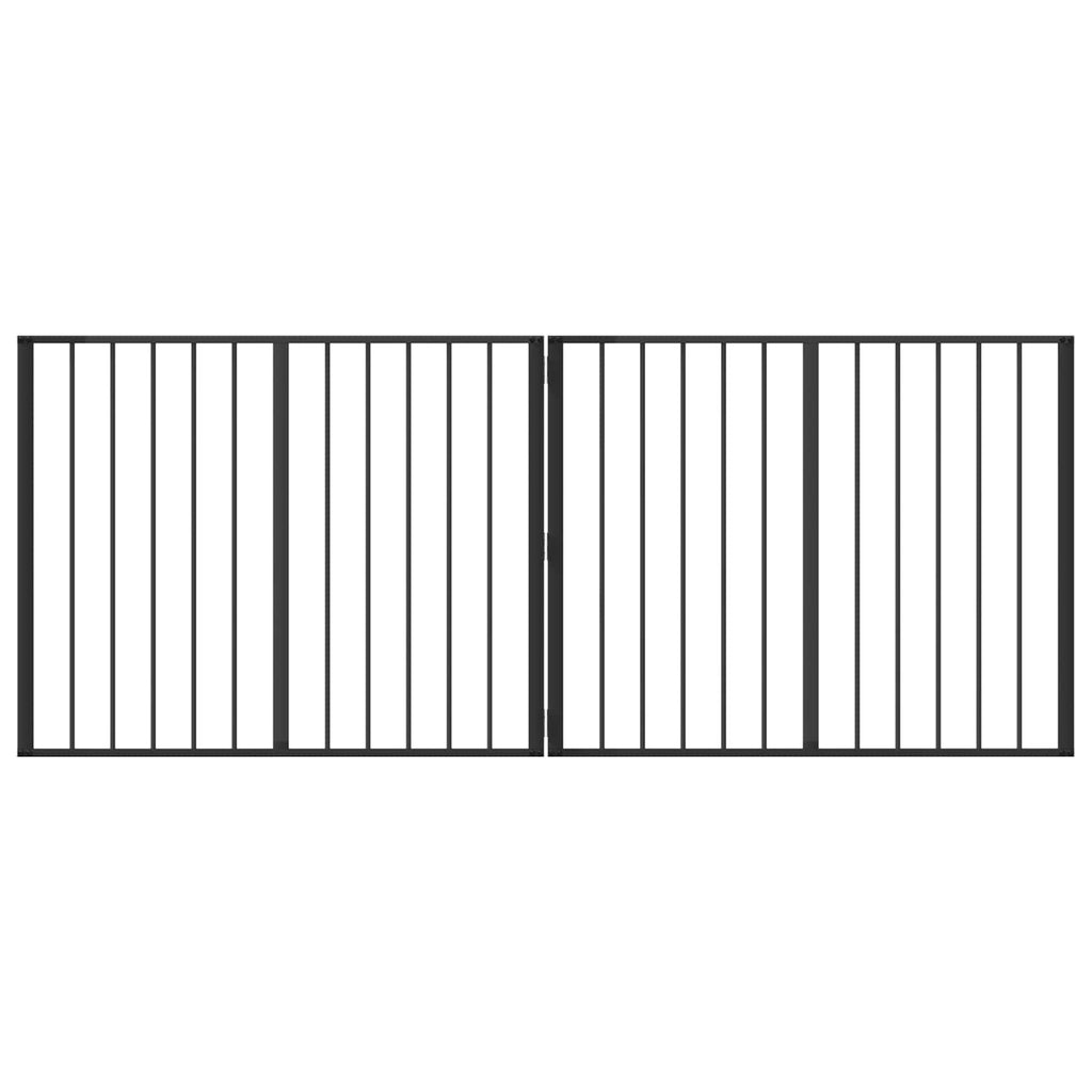 vidaXL Bramka dla psa 2 szt. Czarny 100 x 80 cm Stal ocynkowana