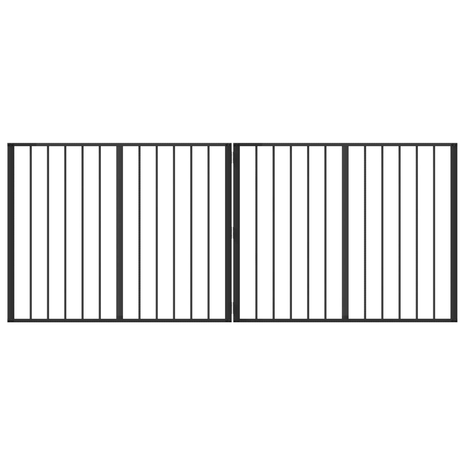vidaXL Bramka dla psa 2 szt. Czarny 100 x 80 cm Stal ocynkowana