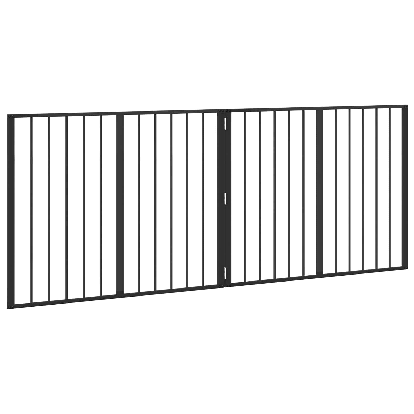 vidaXL Bramka dla psa 2 szt. Czarny 100 x 80 cm Stal ocynkowana