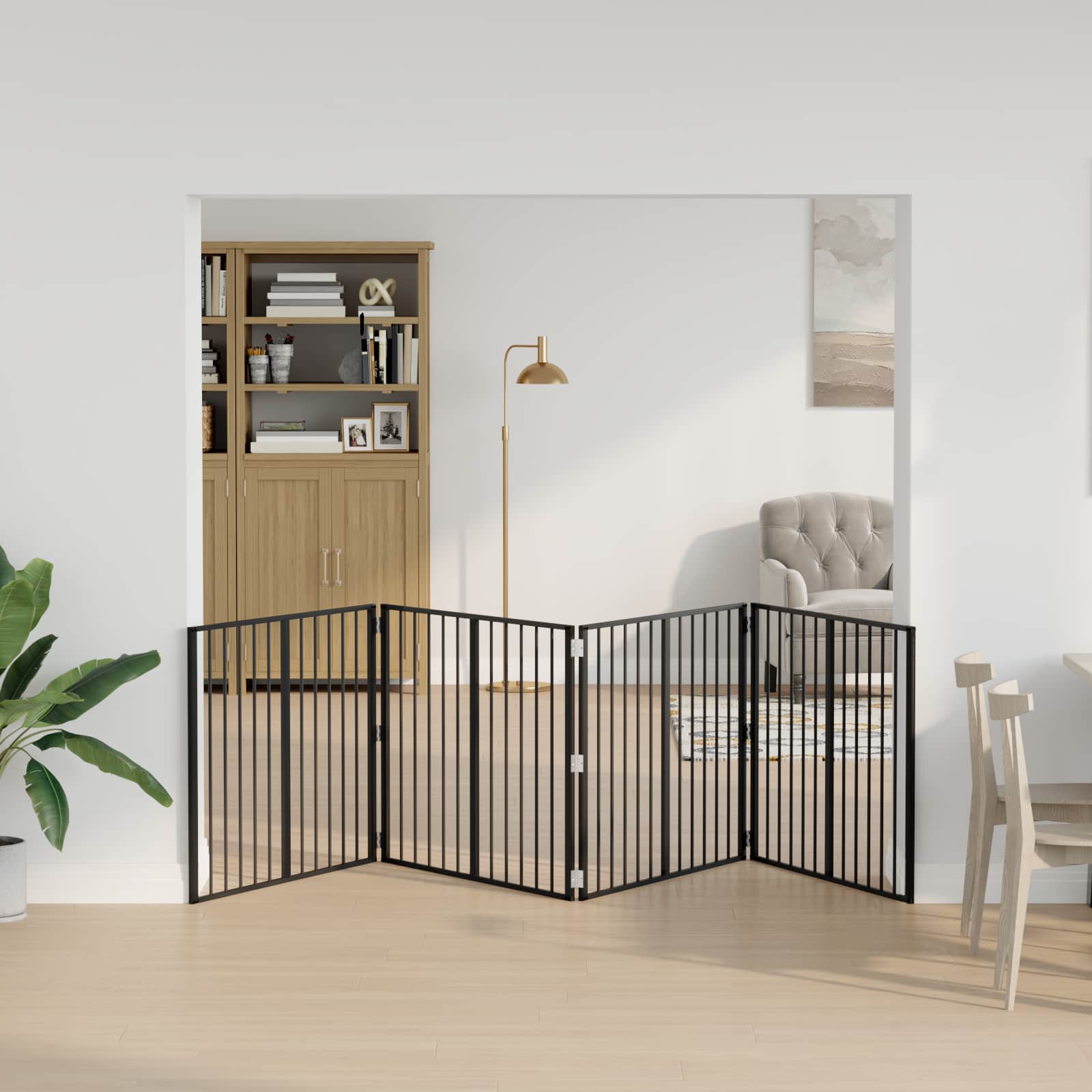 vidaXL Bramka dla psa 4 szt. Czarny 100 x 80 cm Stal ocynkowana