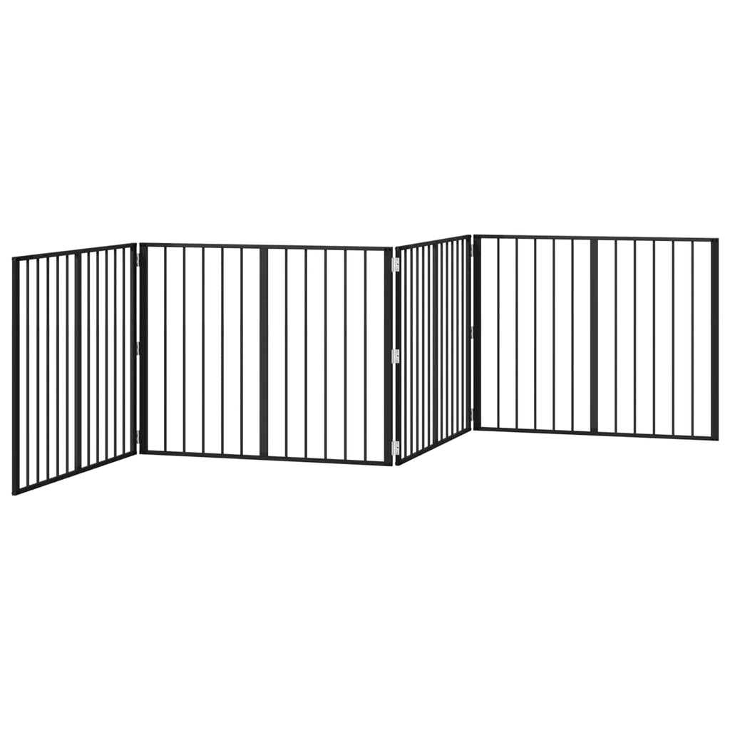 vidaXL Bramka dla psa 4 szt. Czarny 100 x 80 cm Stal ocynkowana