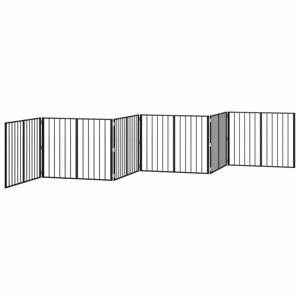 vidaXL Bramka dla psa 6 pcs Czarny 100 x 80 cm Stal Galwanizowana