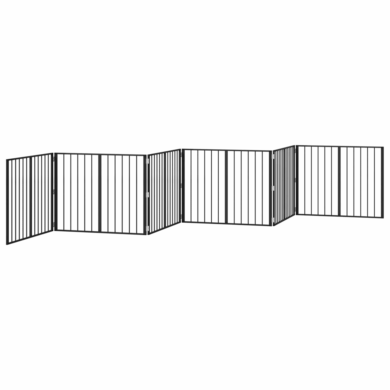 vidaXL Bramka dla psa 6 pcs Czarny 100 x 80 cm Stal Galwanizowana