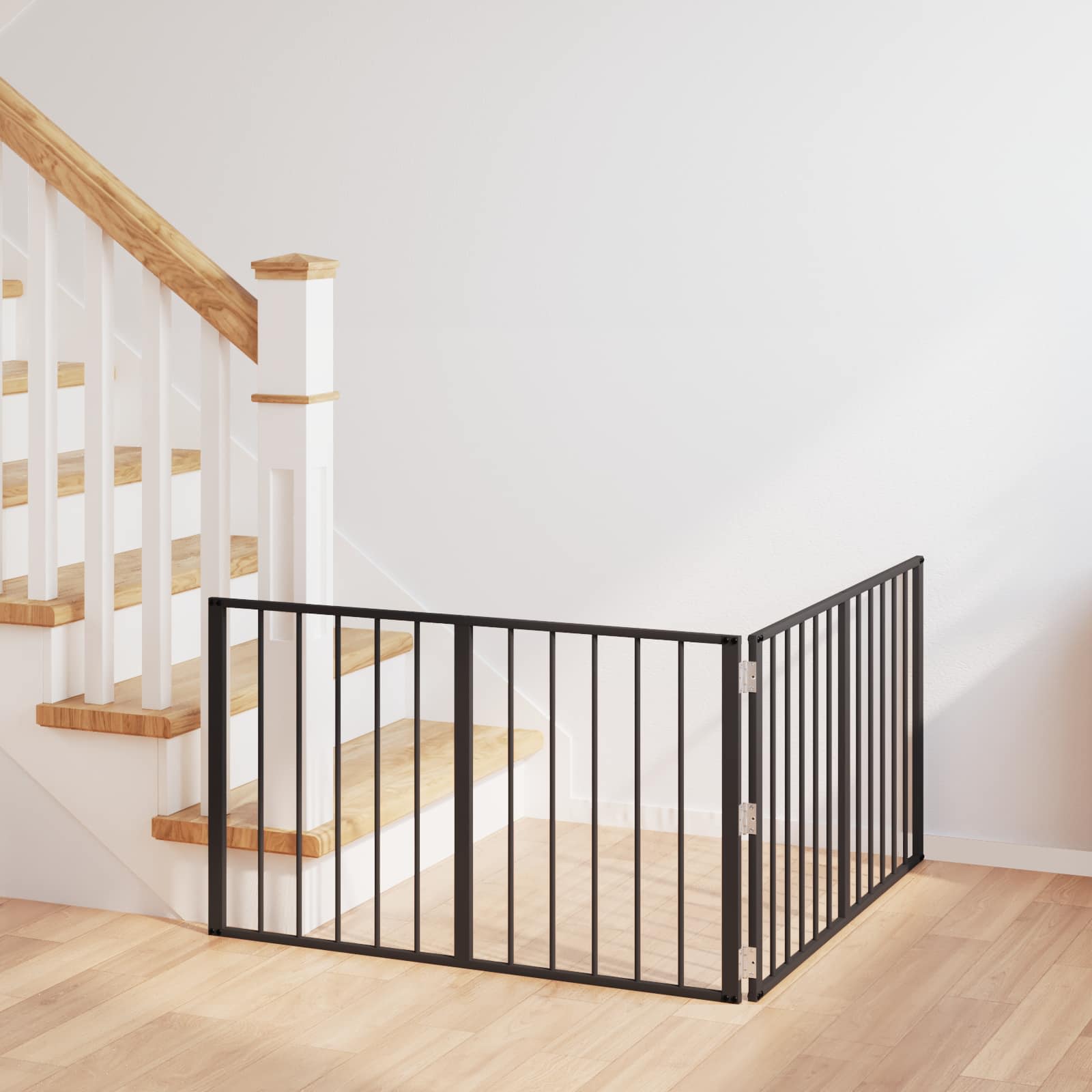 vidaXL Bramka dla psa 2 szt. Czarny 100 x 60 cm Stal ocynkowana