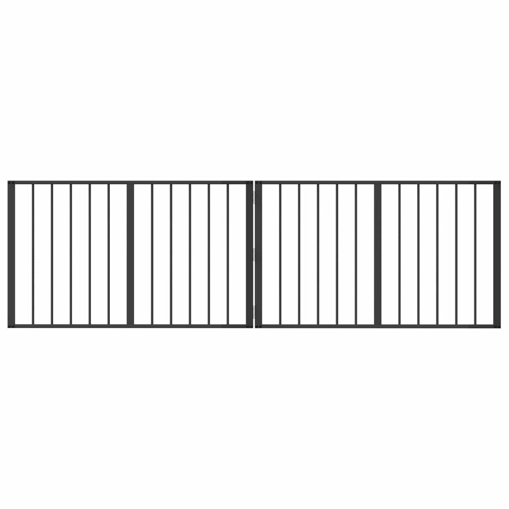 vidaXL Bramka dla psa 2 szt. Czarny 100 x 60 cm Stal ocynkowana