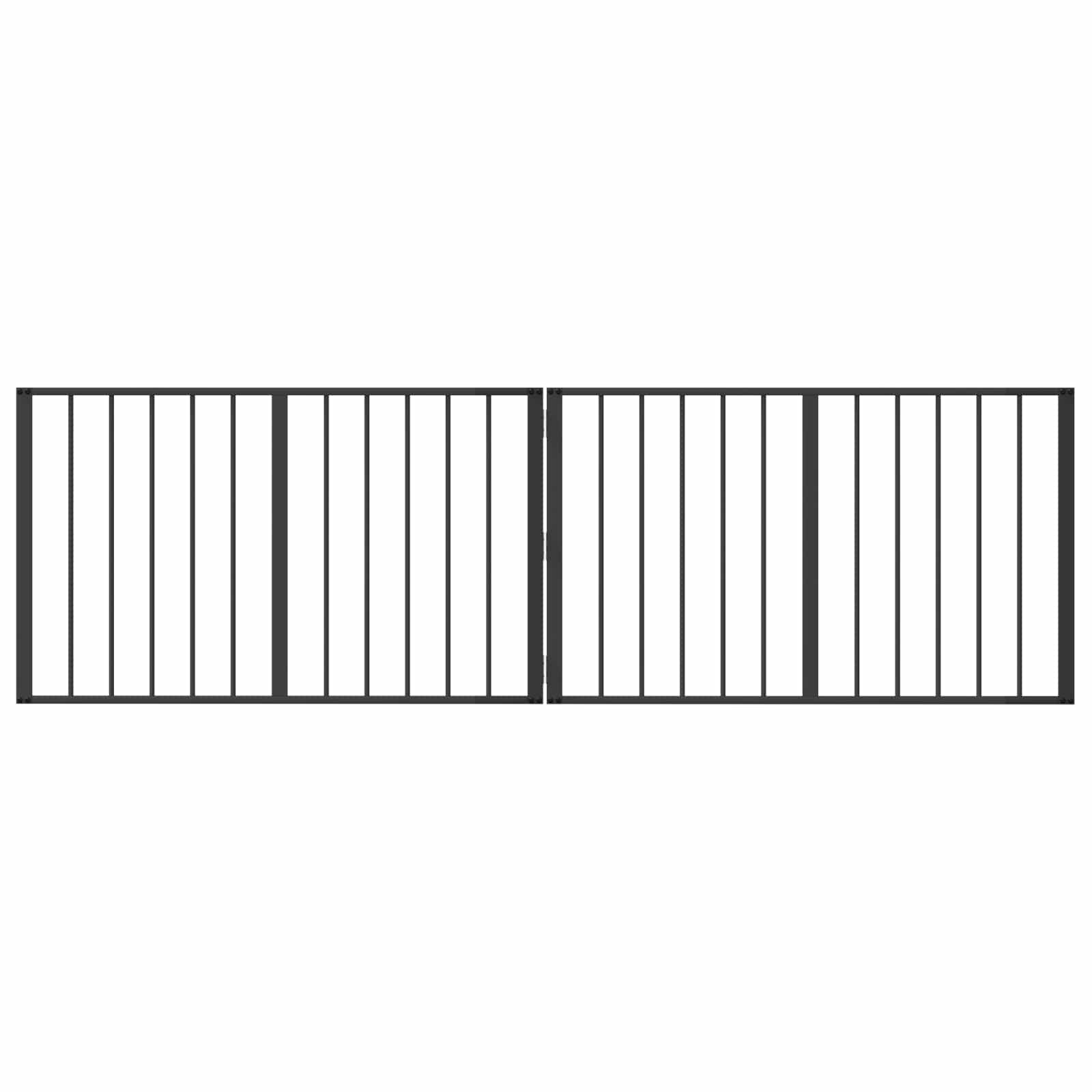 vidaXL Bramka dla psa 2 szt. Czarny 100 x 60 cm Stal ocynkowana