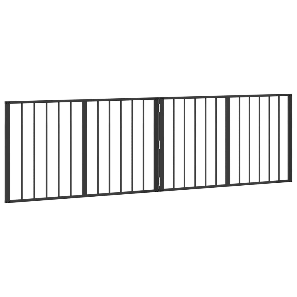 vidaXL Bramka dla psa 2 szt. Czarny 100 x 60 cm Stal ocynkowana