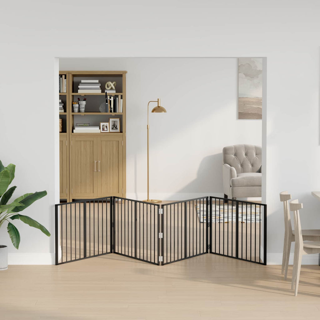 vidaXL Bramka dla psa 4 szt. Czarny 100 x 60 cm Stal ocynkowana